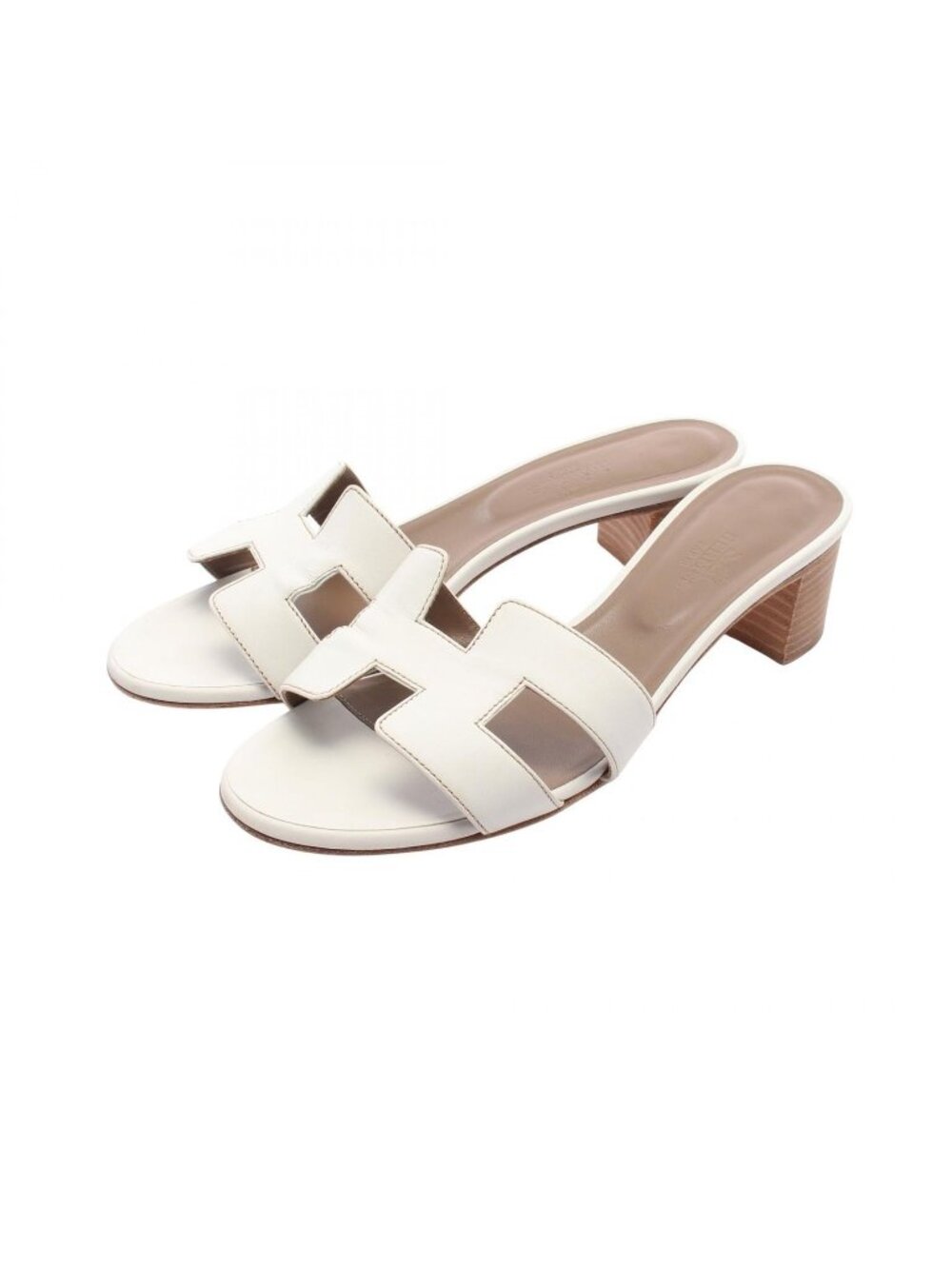 Hermes Mules Oasis White Leather